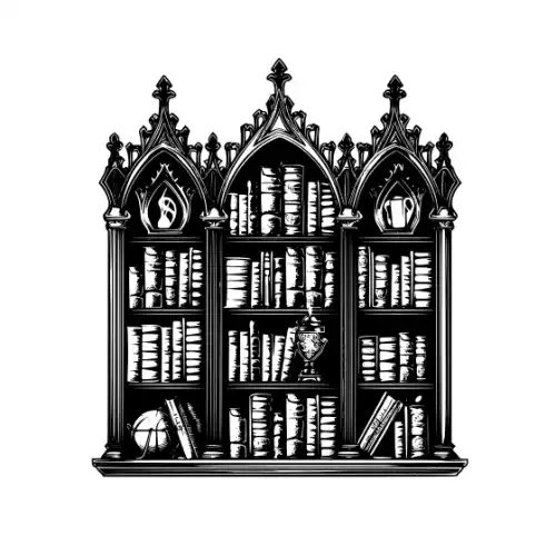 Ancient Book Shelf Silhouette SVG Design | SVG Files for Cricut & Print