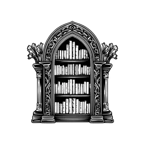Ancient Book Shelf Silhouette SVG Design | SVG Files for Cricut & Print