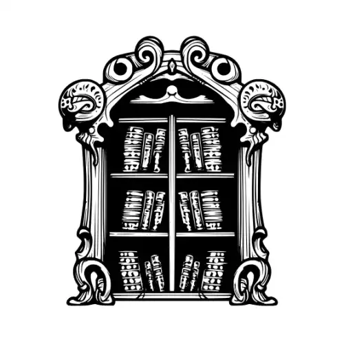 Ancient Book Shelf Silhouette SVG Design | SVG Files for Cricut & Print
