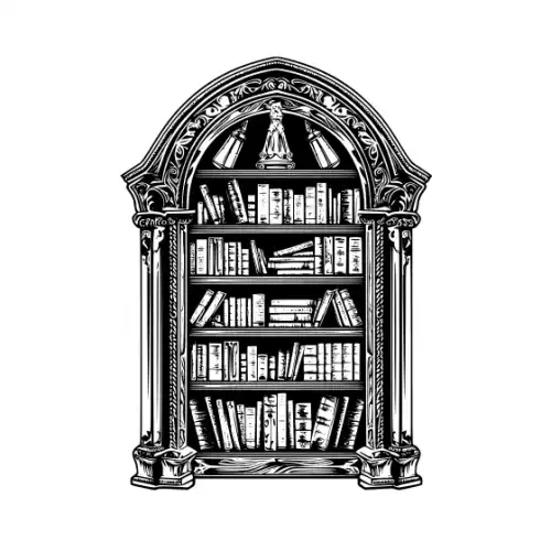 Ancient Book Shelf Silhouette SVG Design | SVG Files for Cricut & Print
