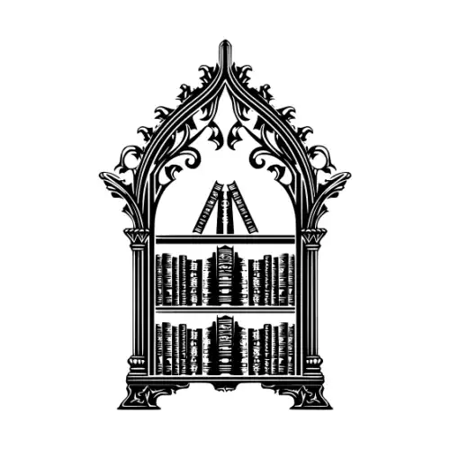 Ancient Book Shelf Silhouette SVG Design | SVG Files for Cricut & Print