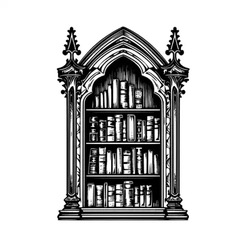 Ancient Book Shelf Silhouette SVG Design | SVG Files for Cricut & Print