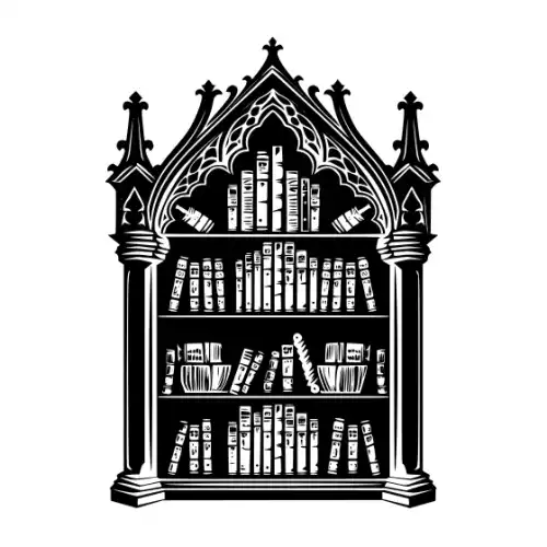Ancient Book Shelf Silhouette SVG Design | SVG Files for Cricut & Print