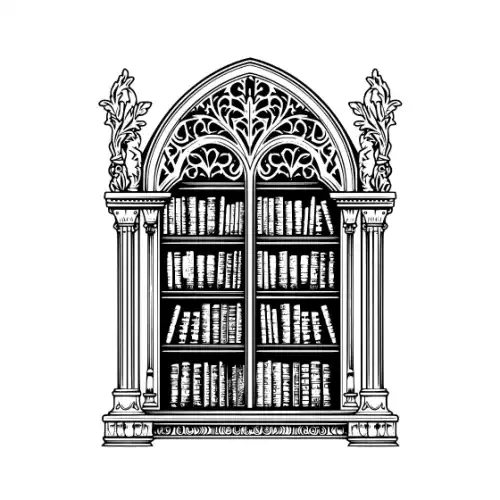Ancient Book Shelf Silhouette SVG Design | SVG Files for Cricut & Print