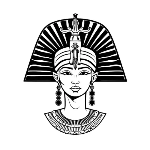 Ancient Egypt Queen Silhouette SVG Design | SVG Files for Cricut & Print