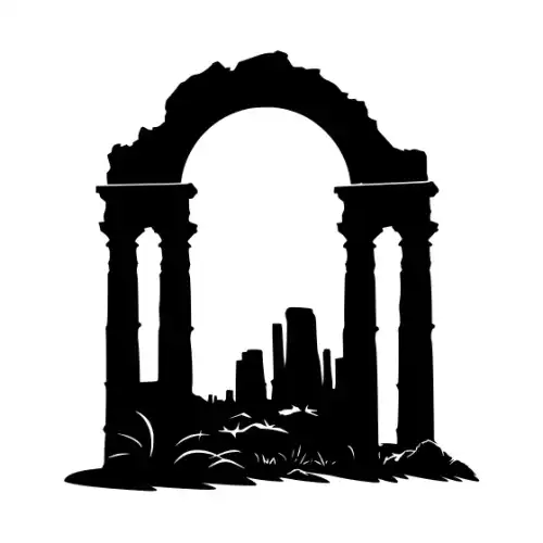 Ancient Ruins Silhouette SVG Design | SVG Files for Cricut & Print