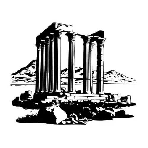 Ancient Ruins Silhouette SVG Design | SVG Files for Cricut & Print