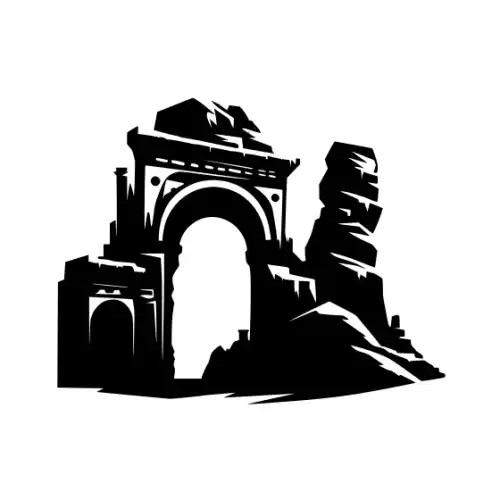 Ancient Ruins Silhouette SVG Design | SVG Files for Cricut & Print
