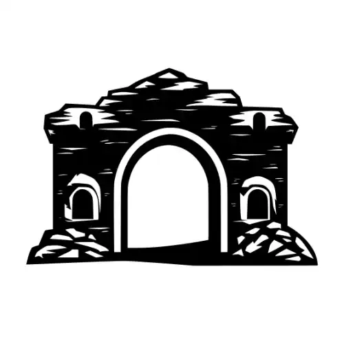 Ancient Ruins Silhouette SVG Design | SVG Files for Cricut & Print