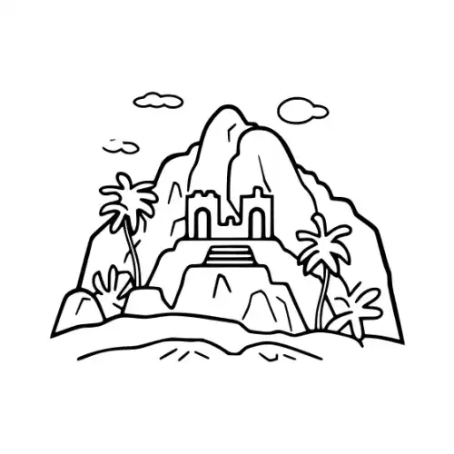 Ancient Ruins Silhouette SVG Design | SVG Files for Cricut & Print