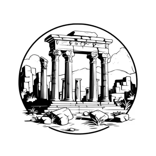 Ancient Ruins Silhouette SVG Design | SVG Files for Cricut & Print