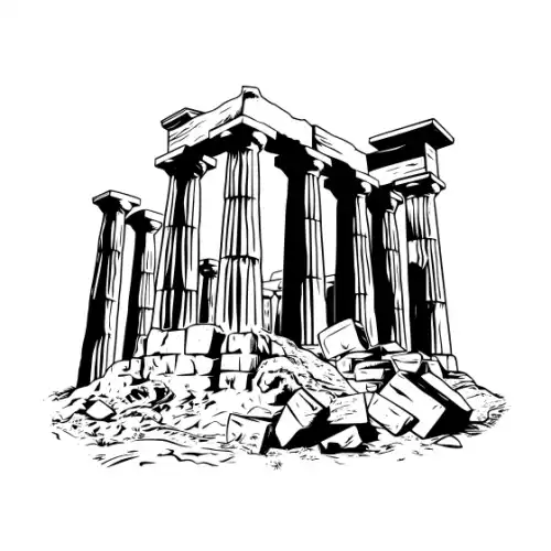 Ancient Ruins Silhouette SVG Design | SVG Files for Cricut & Print
