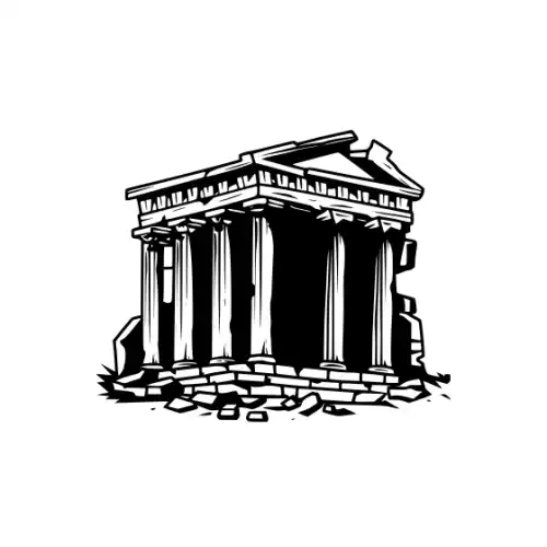 Ancient Ruins Silhouette SVG Design | SVG Files for Cricut & Print