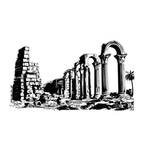 Ancient Ruins Silhouette SVG Design | SVG Files for Cricut & Print