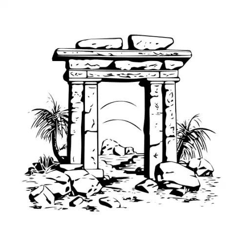 Ancient Ruins Silhouette SVG Design | SVG Files for Cricut & Print