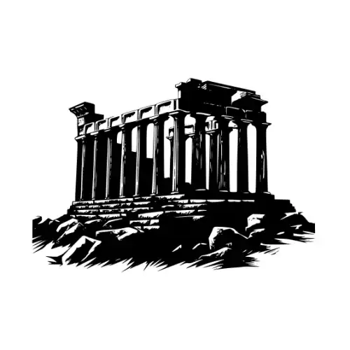 Ancient Ruins Silhouette SVG Design | SVG Files for Cricut & Print