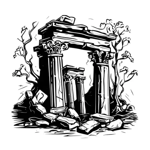 Ancient Ruins Silhouette SVG Design | SVG Files for Cricut & Print