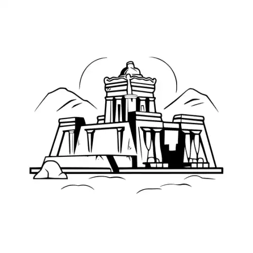 Ancient Ruins Silhouette SVG Design | SVG Files for Cricut & Print