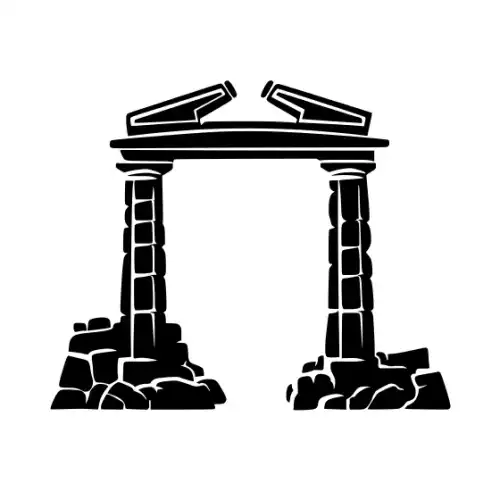 Ancient Ruins Silhouette SVG Design | SVG Files for Cricut & Print