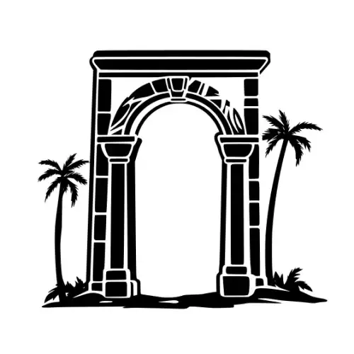 Ancient Ruins Silhouette SVG Design | SVG Files for Cricut & Print