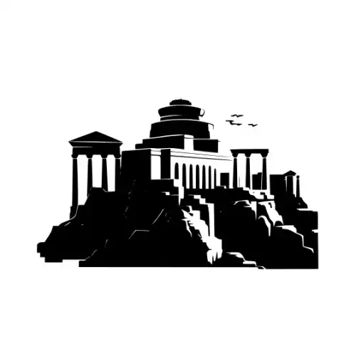 Ancient Ruins Silhouette SVG Design | SVG Files for Cricut & Print