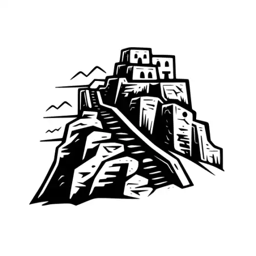 Ancient Ruins Silhouette SVG Design | SVG Files for Cricut & Print