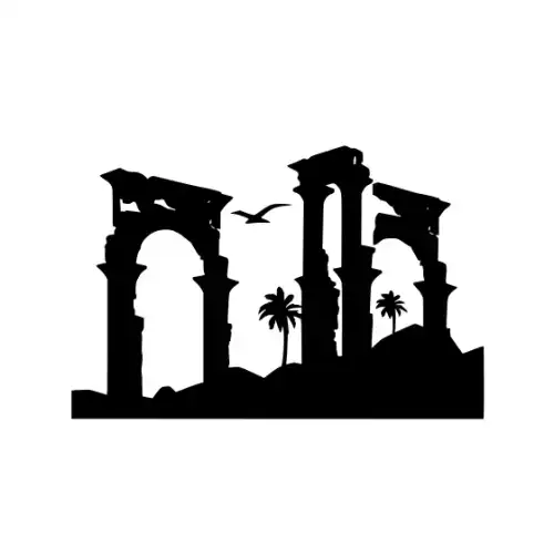 Ancient Ruins Silhouette SVG Design | SVG Files for Cricut & Print
