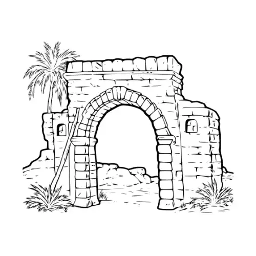 Ancient Ruins Silhouette SVG Design | SVG Files for Cricut & Print