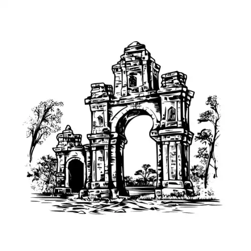 Ancient Ruins Silhouette SVG Design | SVG Files for Cricut & Print