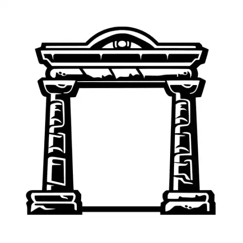 Ancient Ruins Silhouette SVG Design | SVG Files for Cricut & Print
