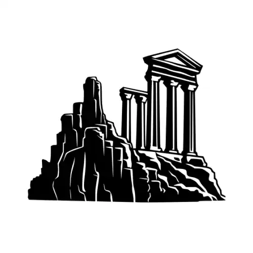 Ancient Ruins Silhouette SVG Design | SVG Files for Cricut & Print