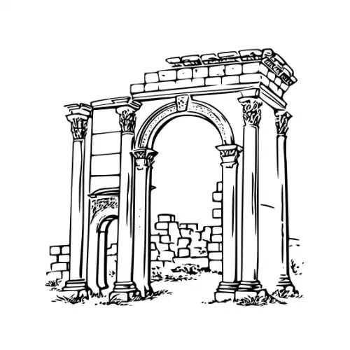 Ancient Ruins Silhouette SVG Design | SVG Files for Cricut & Print