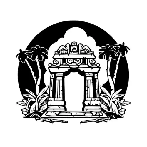 Ancient Ruins Silhouette SVG Design | SVG Files for Cricut & Print