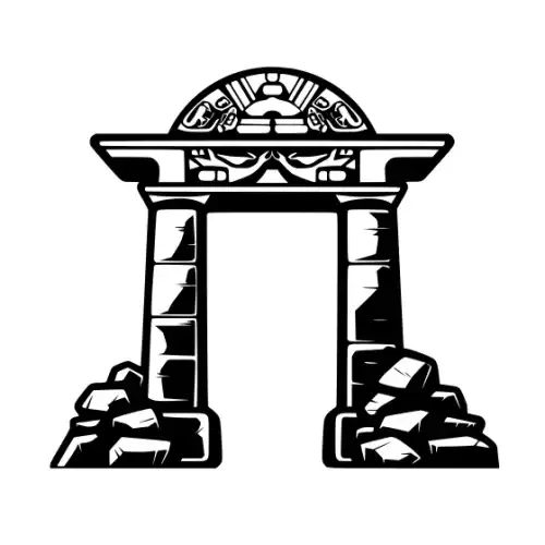 Ancient Ruins Silhouette SVG Design | SVG Files for Cricut & Print