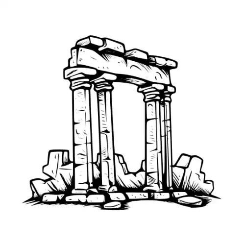 Ancient Ruins Silhouette SVG Design | SVG Files for Cricut & Print