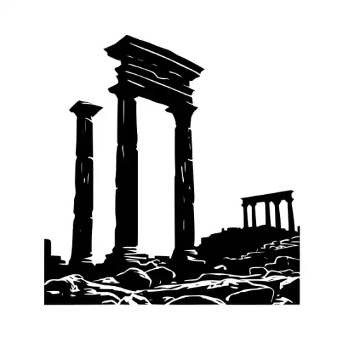 Ancient Ruins Silhouette SVG Design | SVG Files for Cricut & Print