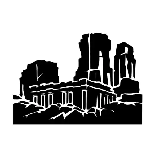 Ancient Ruins Silhouette SVG Design | SVG Files for Cricut & Print