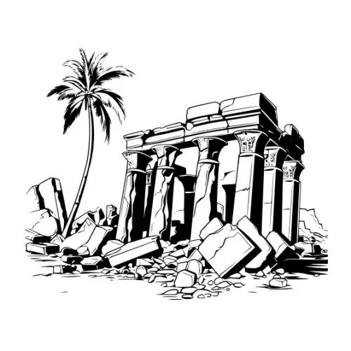 Ancient Ruins Silhouette SVG Design | SVG Files for Cricut & Print