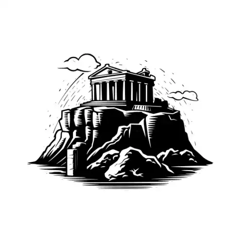 Ancient Ruins Silhouette SVG Design | SVG Files for Cricut & Print