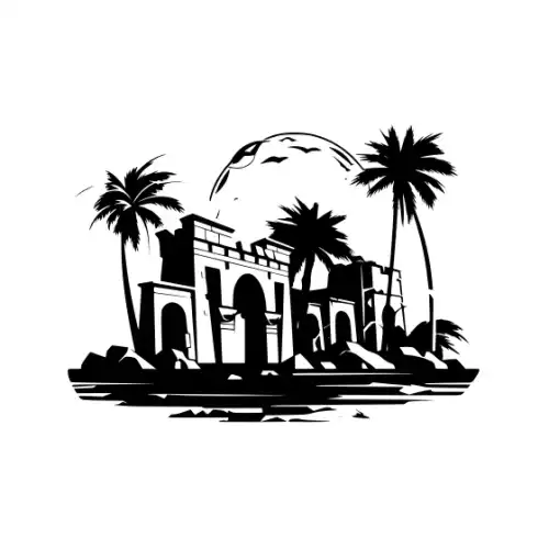 Ancient Ruins Silhouette SVG Design | SVG Files for Cricut & Print