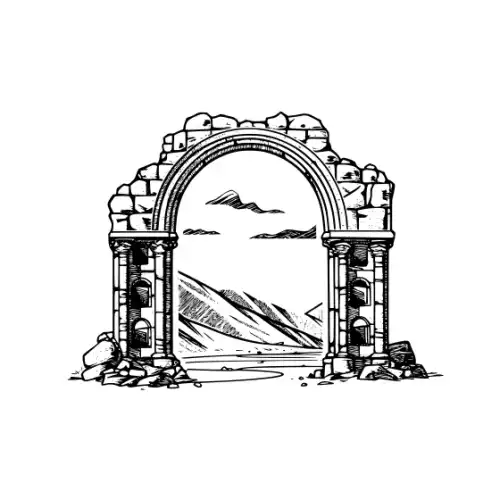 Ancient Ruins Silhouette SVG Design | SVG Files for Cricut & Print