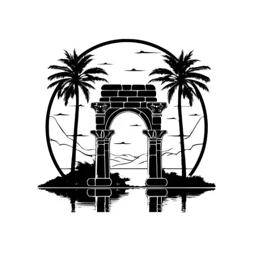 Ancient Ruins Silhouette SVG Design | SVG Files for Cricut & Print