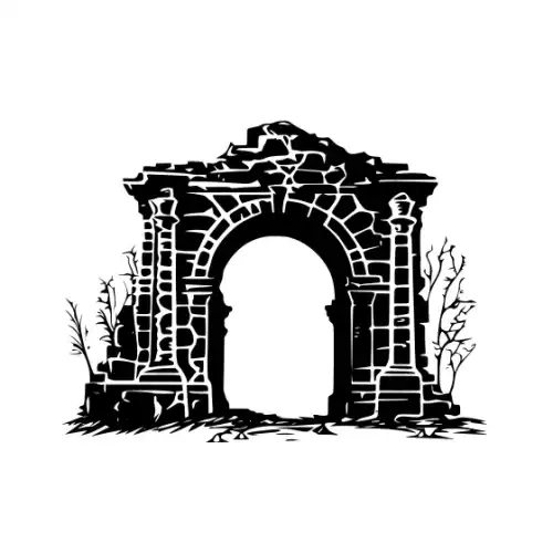 Ancient Ruins Silhouette SVG Design | SVG Files for Cricut & Print