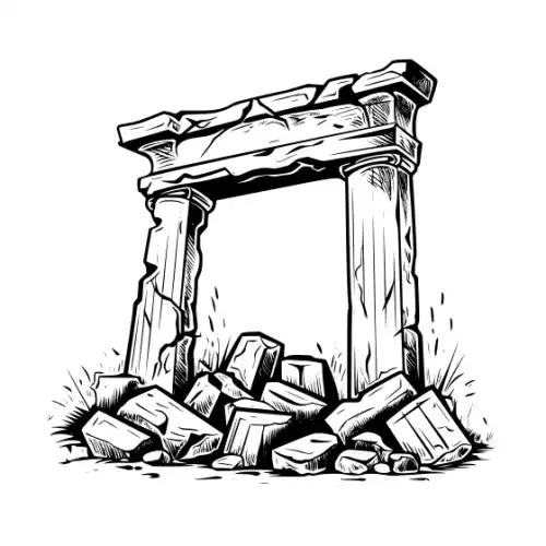 Ancient Ruins Silhouette SVG Design | SVG Files for Cricut & Print