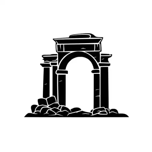 Ancient Ruins Silhouette SVG Design | SVG Files for Cricut & Print