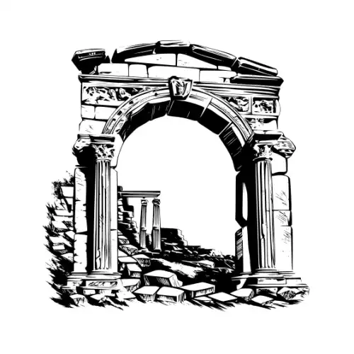 Ancient Ruins Silhouette SVG Design | SVG Files for Cricut & Print