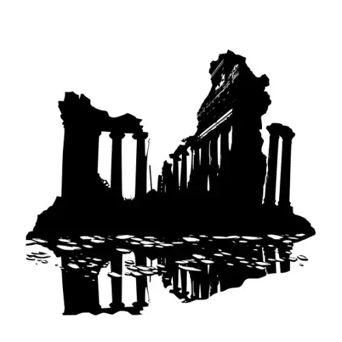 Ancient Ruins Silhouette SVG Design | SVG Files for Cricut & Print