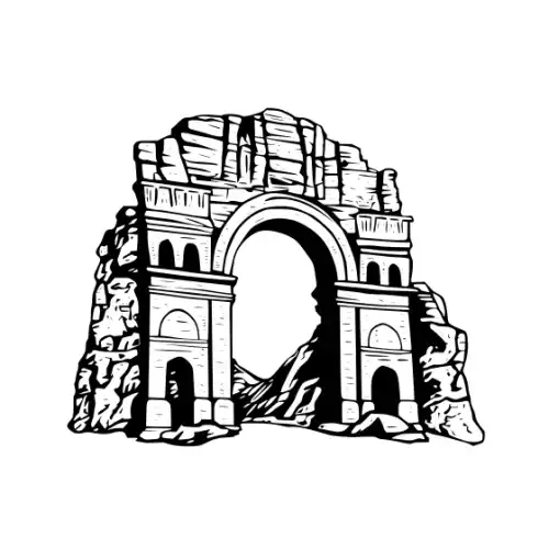 Ancient Ruins Silhouette SVG Design | SVG Files for Cricut & Print