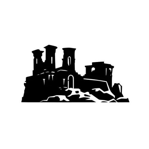 Ancient Ruins Silhouette SVG Design | SVG Files for Cricut & Print