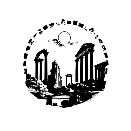 Ancient Ruins Silhouette SVG Design | SVG Files for Cricut & Print